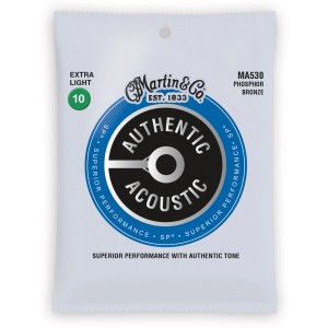 Martin MA530 SP Phosphor Bronze Authentic Acoustic Guitar Strings Extra Light 10-47